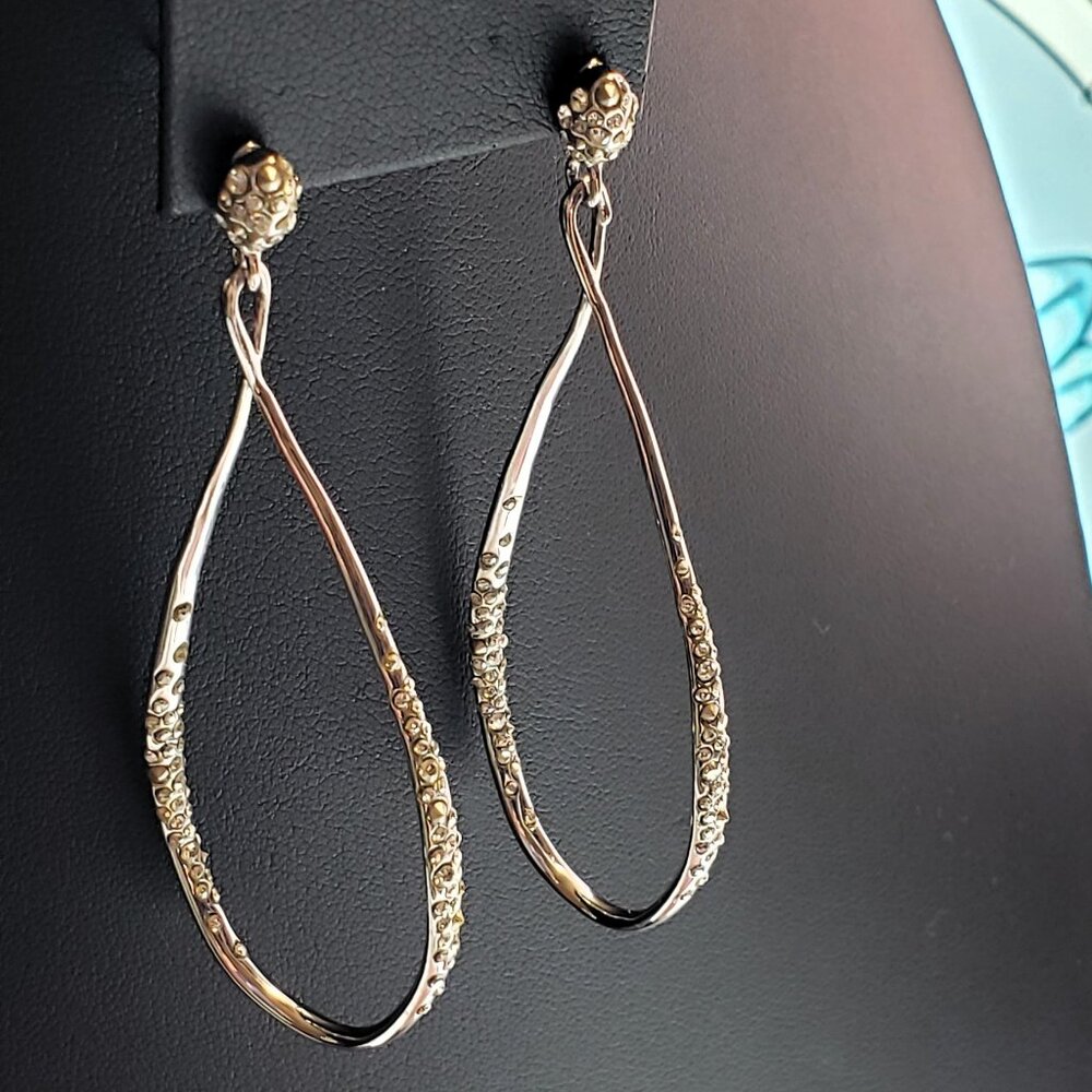 Alexis Bittar NWOT Crystal Encrusted Molten Teardrop Hoop Earrings